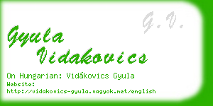 gyula vidakovics business card