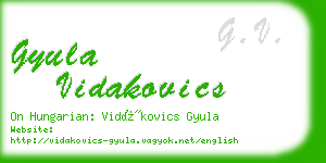 gyula vidakovics business card